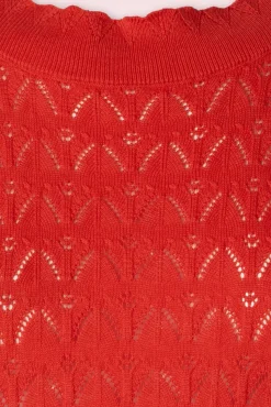 Nicky Rocky Ajour Top In Zon Oranje Vrouwen Tops