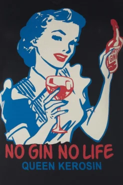 New No Gin No Life T-Shirt In Zwart Vrouwen T-Shirts