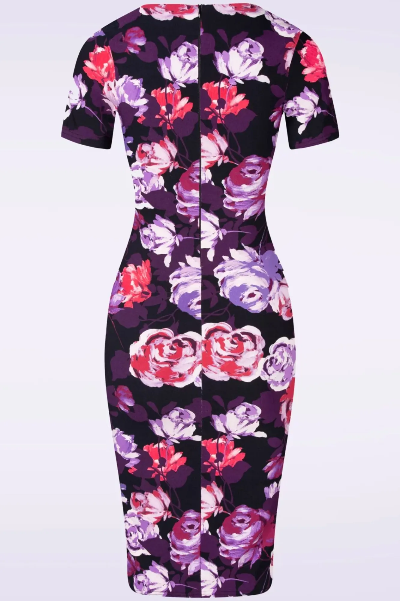 Online Noa Floral Pencil Jurk In Paars En Rood Vrouwen Strakke Jurken