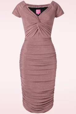 Norma Jeane Pencil Jurk In Roze Glitter Vrouwen Plus Size Jurken