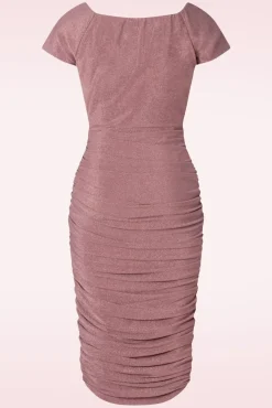 Norma Jeane Pencil Jurk In Roze Glitter Vrouwen Plus Size Jurken