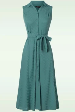 Outlet Nova Jurk Manelli Jacquard In Smoke Groen Vrouwen Plus Size Jurken