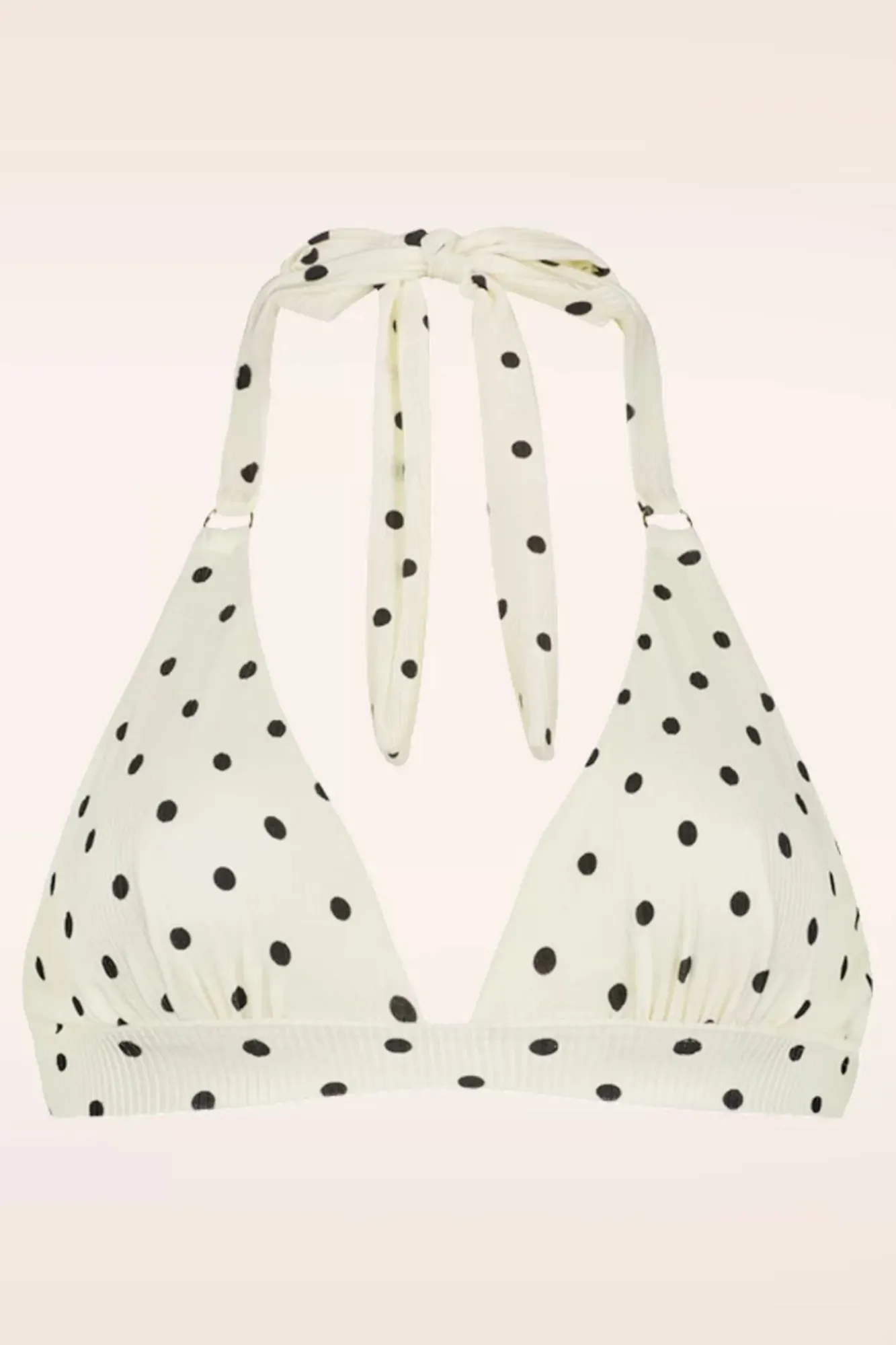 Discount On Point Halter Bikini Top In Gebroken Wit Vrouwen Bikini's