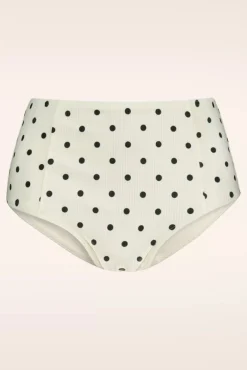 Best On Point High Waist Bikini Broekje In Gebroken Wit Vrouwen Bikini's