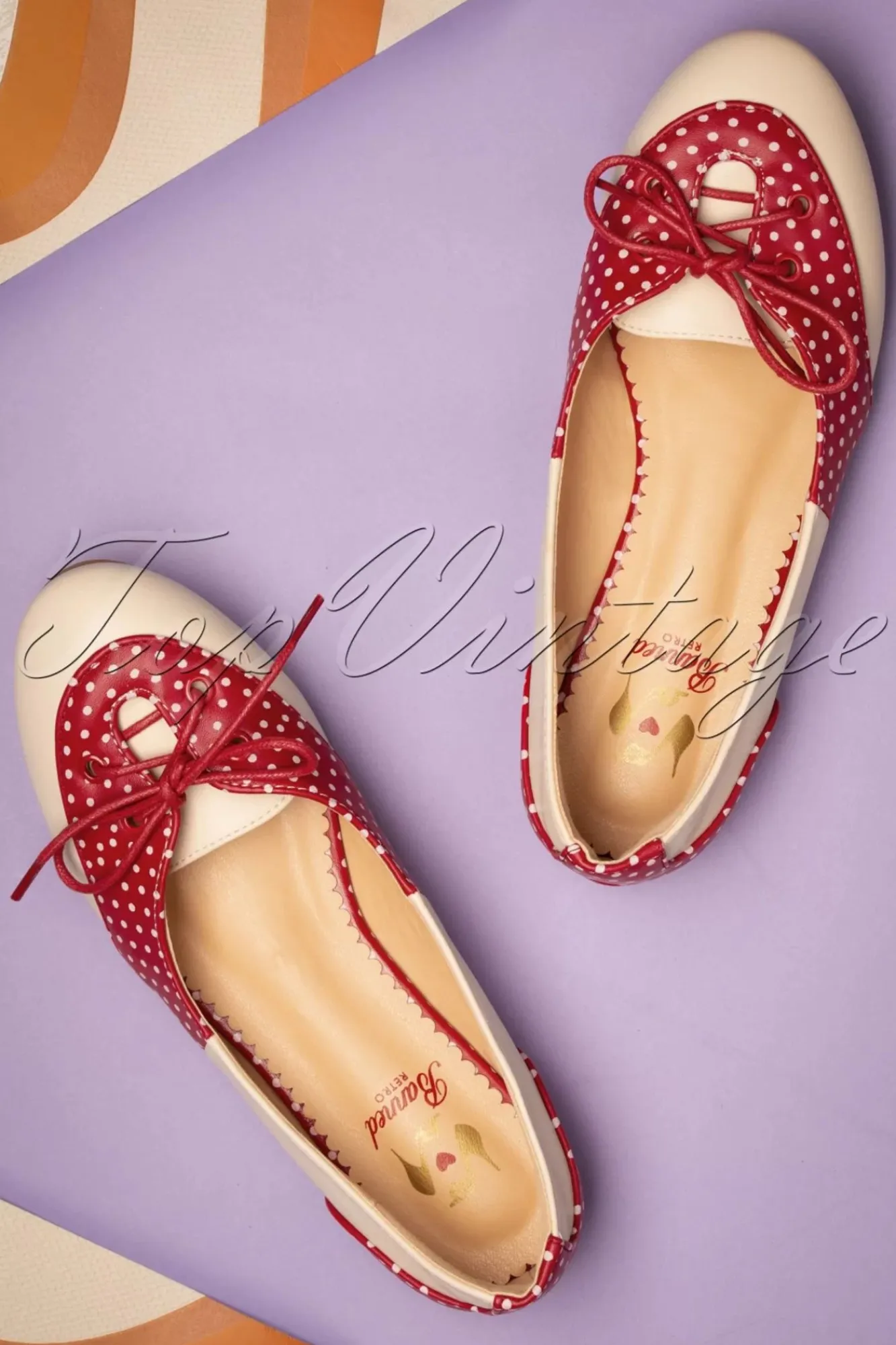 Online Oxford Isabella Ballerina's In Nude En Rood Vrouwen Ballerina's