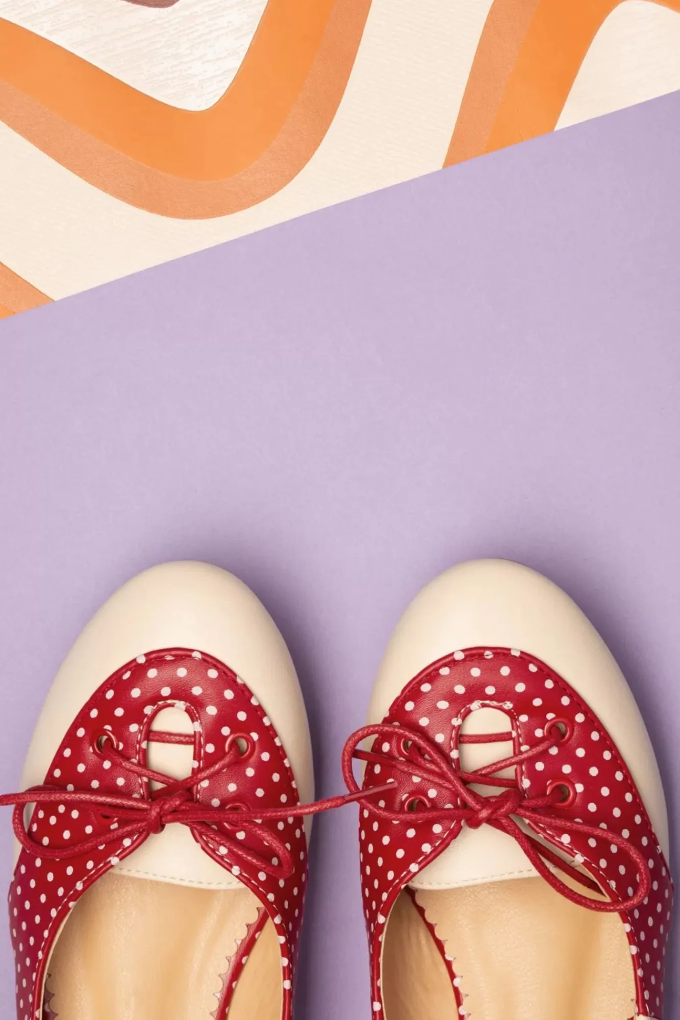 Online Oxford Isabella Ballerina's In Nude En Rood Vrouwen Ballerina's