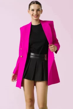 Discount Paula Blazer Dress In Fluoriserend Roze Vrouwen Jassen