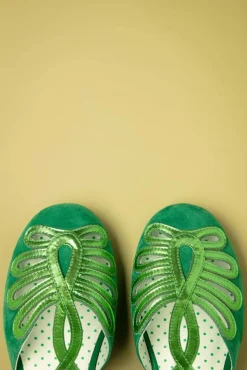 Penny Suede Dainty Ballerina's In Groen Vrouwen Ballerina's