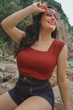 Pepper Short In Donkerdenim Vrouwen Broeken