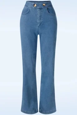 Online Perfect Playlist Broek In Middel Blauw Vrouwen Broeken