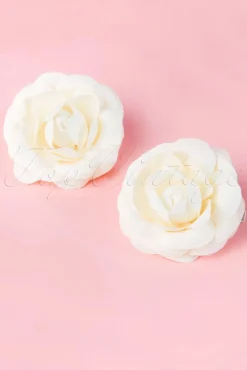 Online Pin-Up Paar Cremekleurige Haarclips Vrouwen Haaraccessoires