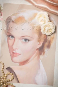 Online Pin-Up Paar Cremekleurige Haarclips Vrouwen Haaraccessoires