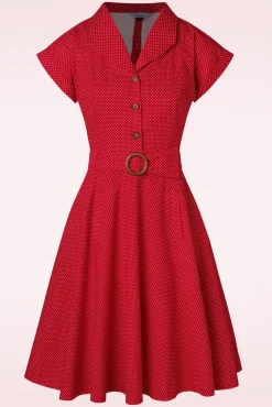Hot Polka Dot Dance Jurk In Rood Vrouwen Plus Size Jurken