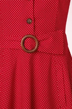 Hot Polka Dot Dance Jurk In Rood Vrouwen Plus Size Jurken