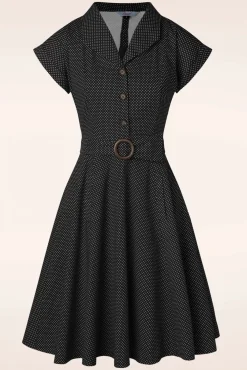 Discount Polka Dot Dans Jurk In Zwart Vrouwen Plus Size Jurken