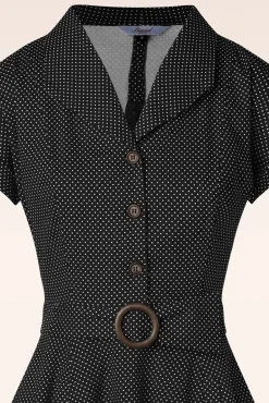 Discount Polka Dot Dans Jurk In Zwart Vrouwen Plus Size Jurken