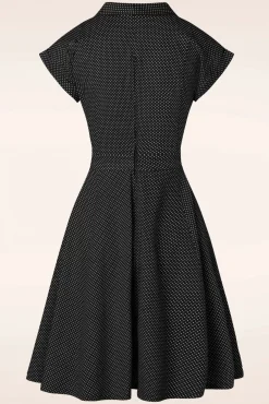 Discount Polka Dot Dans Jurk In Zwart Vrouwen Plus Size Jurken