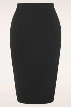 Hot Polly Bengaline Rok In Zwart Vrouwen Rokken