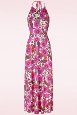 Clearance Polly Maxi Jurk In Wit En Roze Vrouwen Plus Size Jurken