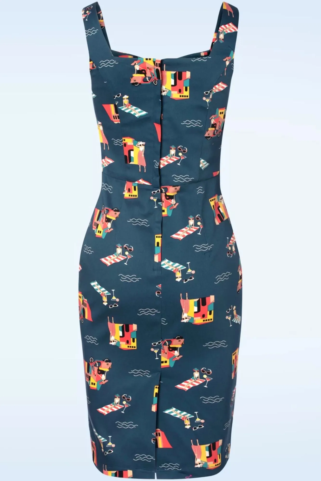 Discount Portofino Living Pencil Jurk In Blauw Vrouwen Plus Size Jurken