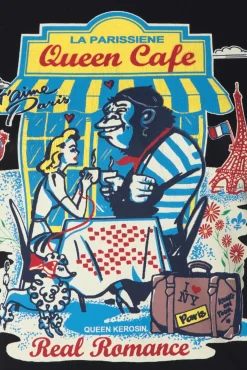 Online Queen Cafe T-Shirt In Zwart Vrouwen T-Shirts