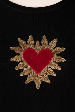 Clearance Queen Of Hearts Trui In Zwart Vrouwen Truitjes