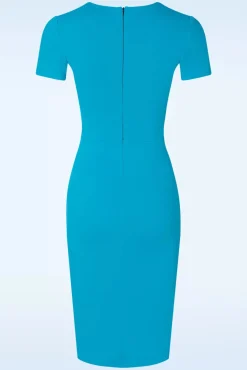 Outlet Rachel Pencil Jurk In Aqua Blauw Vrouwen Plus Size Jurken