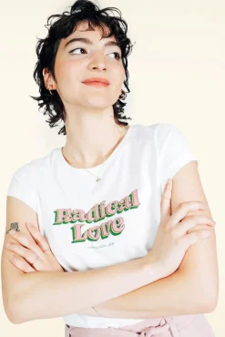 Hot Radical Love T-Shirt In Ecru Vrouwen T-Shirts