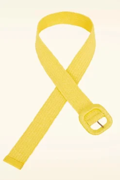 Online Raffia Riem In Zonnig Geel Vrouwen Riemen