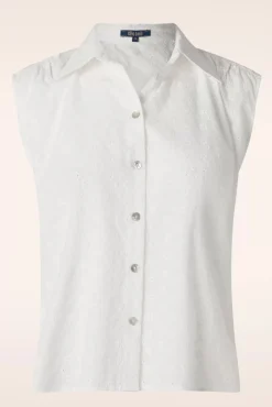 Clearance Remi Rosa Broderie Anglaise Blouse In Wit Vrouwen Blouses