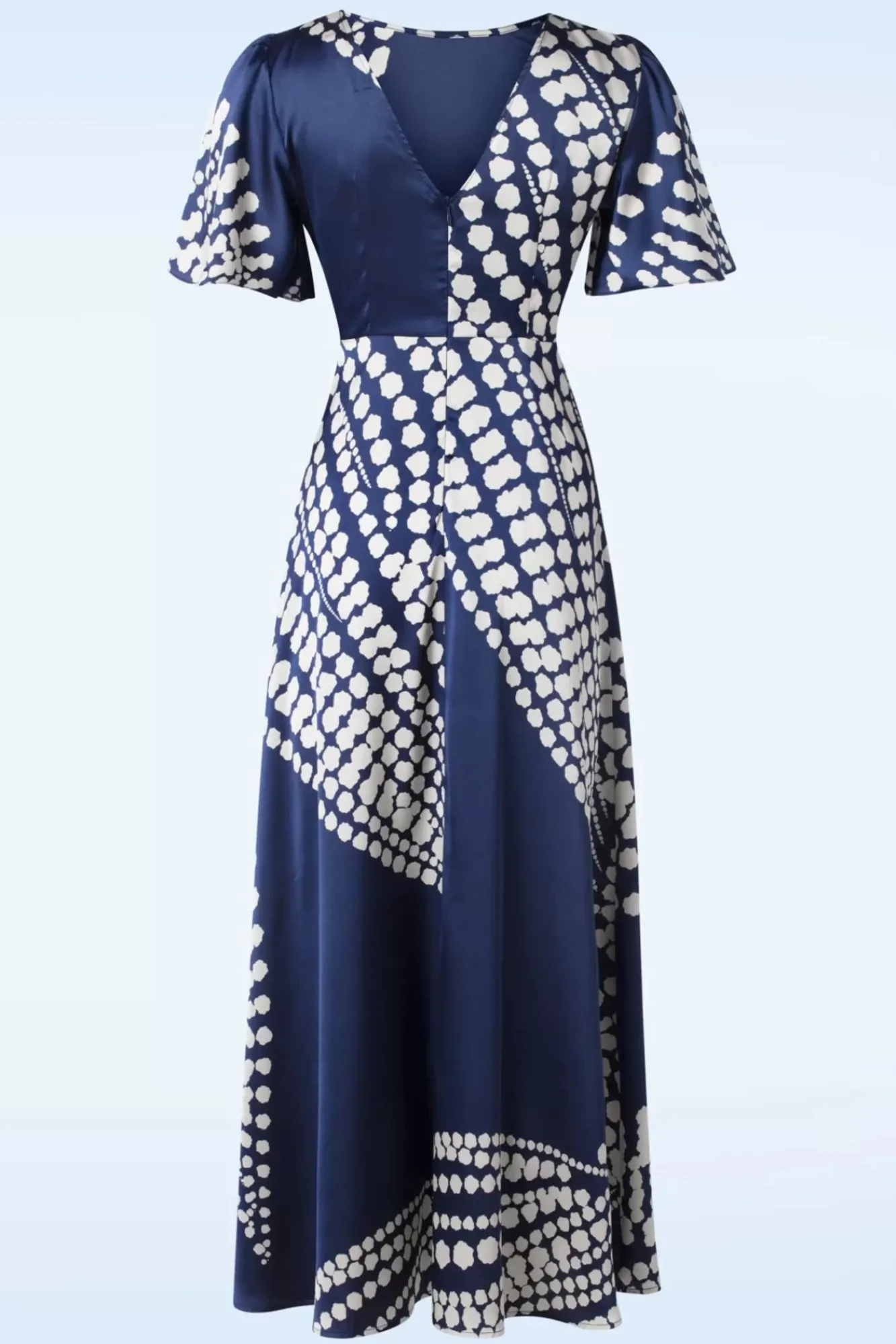 Hot Rene Jurk In Blauw En Creme Vrouwen Maxi Jurken