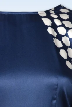 Hot Rene Jurk In Blauw En Creme Vrouwen Maxi Jurken