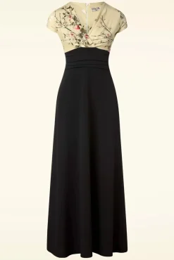 Best Rinda Floral Maxi Jurk In Zwart Vrouwen Maxi Jurken