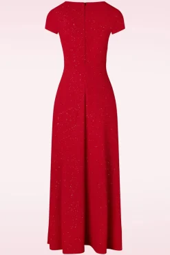 Online Rinda Glitter Maxijurk In Rood Vrouwen Maxi Jurken