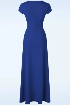 Clearance Rinda Maxi-Jurk In Koningsblauw Vrouwen Plus Size Jurken