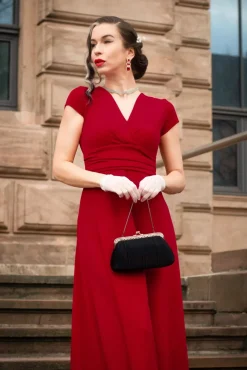 Rinda Maxi-Jurk In Lippenstiftrood Vrouwen Plus Size Jurken