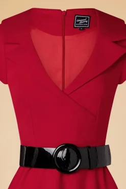 Rita Marlow Jurk In Lippenstiftrood Vrouwen Effen Jurken