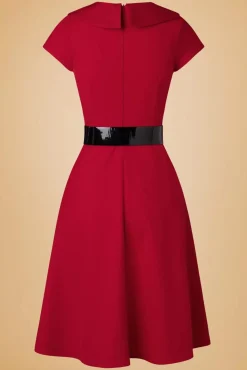 Rita Marlow Jurk In Lippenstiftrood Vrouwen Effen Jurken