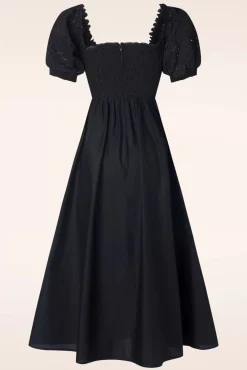 Sale River Embroidery Swing Jurk In Zwart Vrouwen Plus Size Jurken