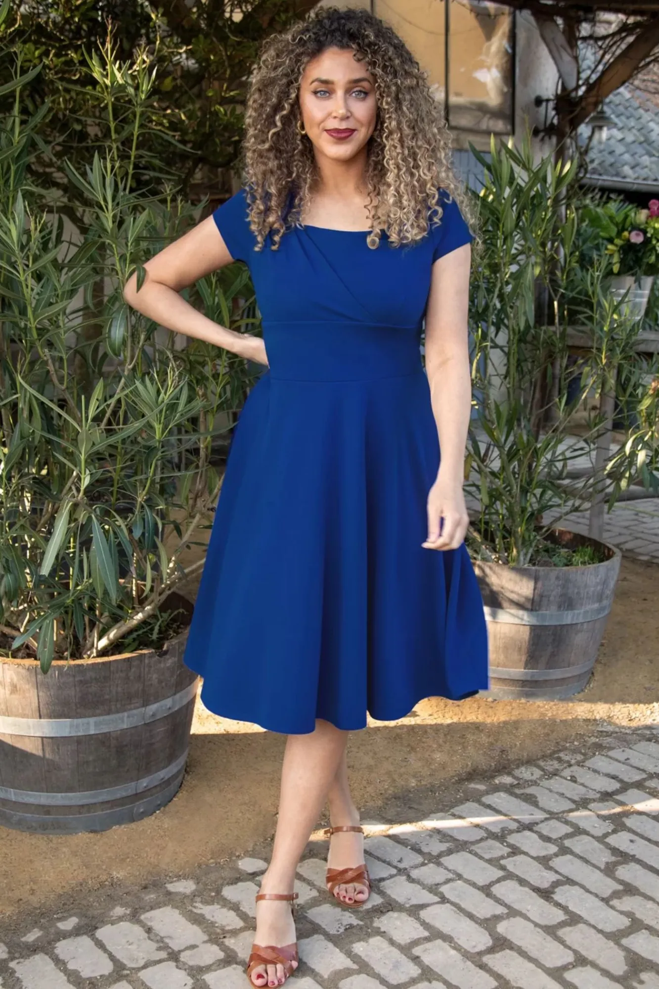 Discount Riyana Swingjurk In Koningsblauw Vrouwen Plus Size Jurken