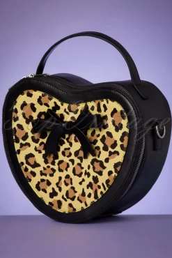 Rockabilly Heart Handtas In Zwart En Leopard Vrouwen Tassen