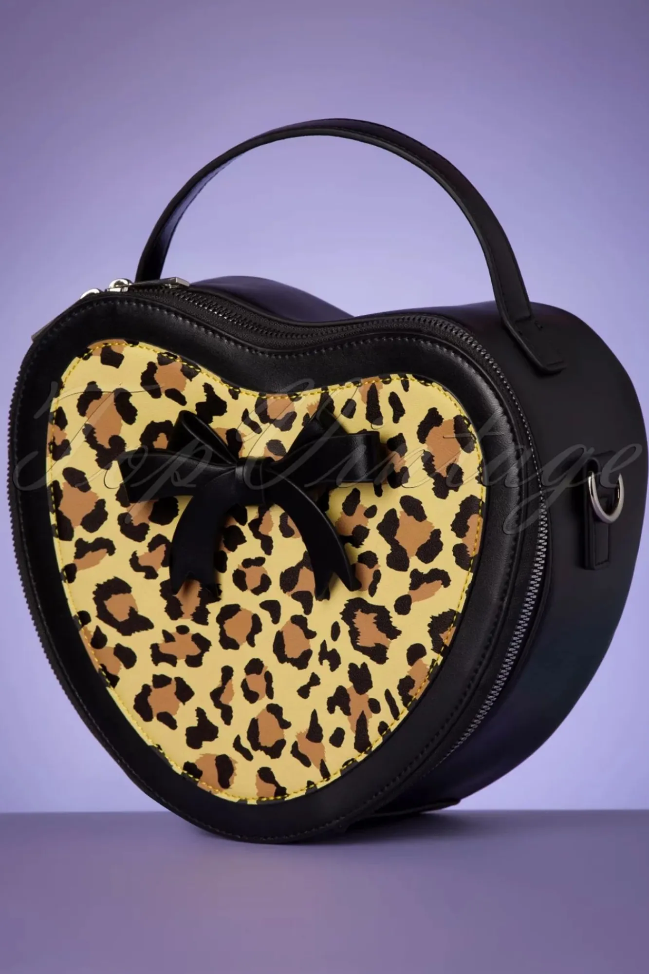 Rockabilly Heart Handtas In Zwart En Leopard Vrouwen Tassen