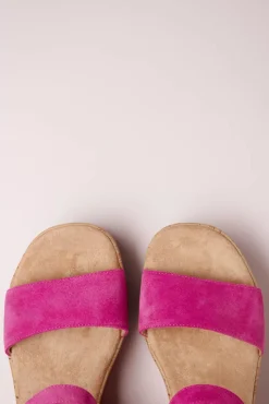 Sale Rory Suede Sleehakken In Fuchsia Vrouwen Sandalen