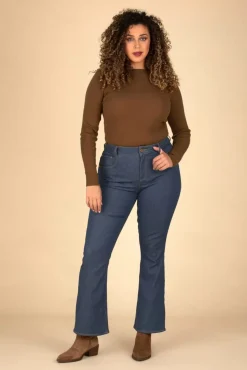 Hot Rosa Jeans In Denimblauw Vrouwen Broeken