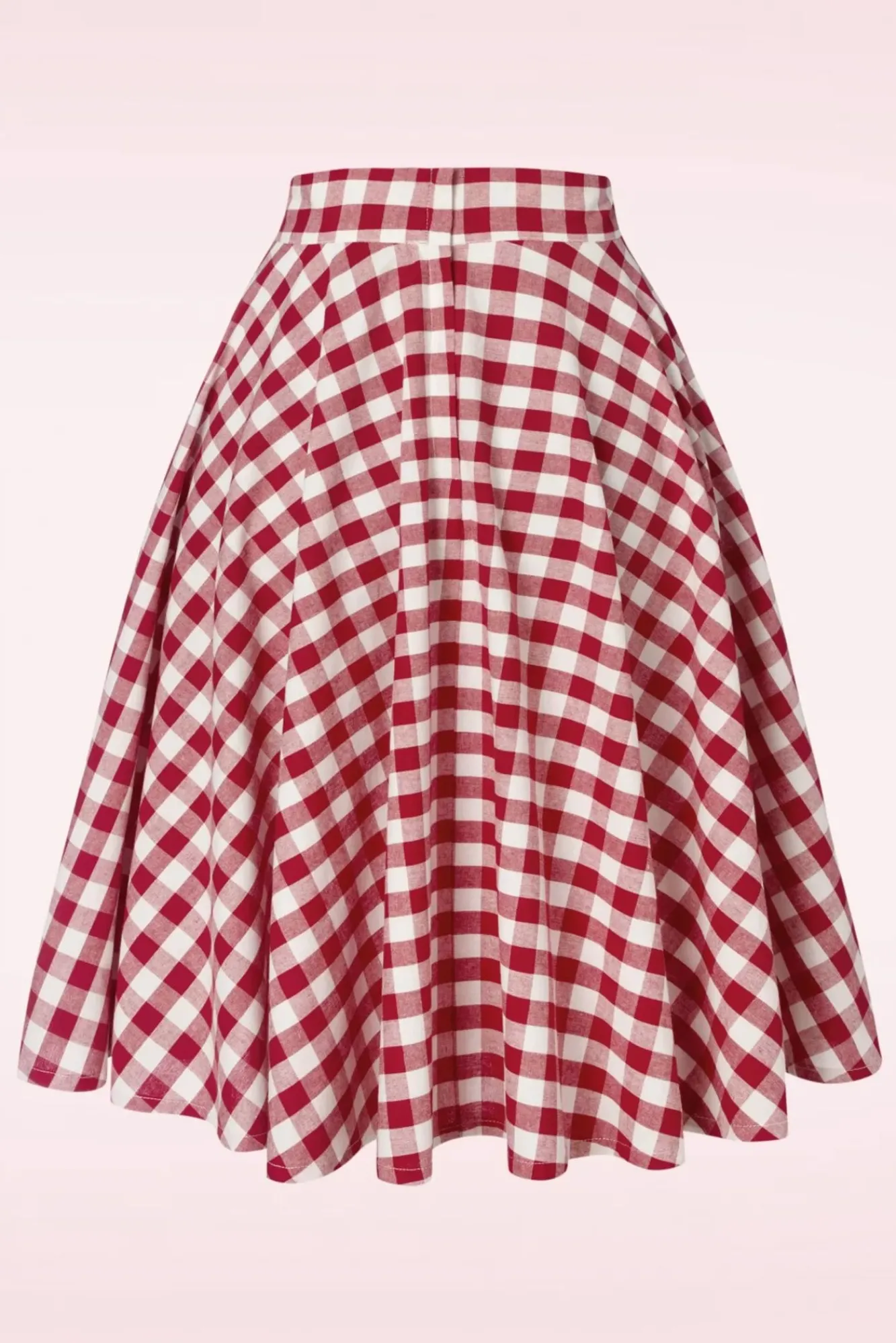 Clearance Row Boat Date Check Swing Rok In Rood Vrouwen Rokken