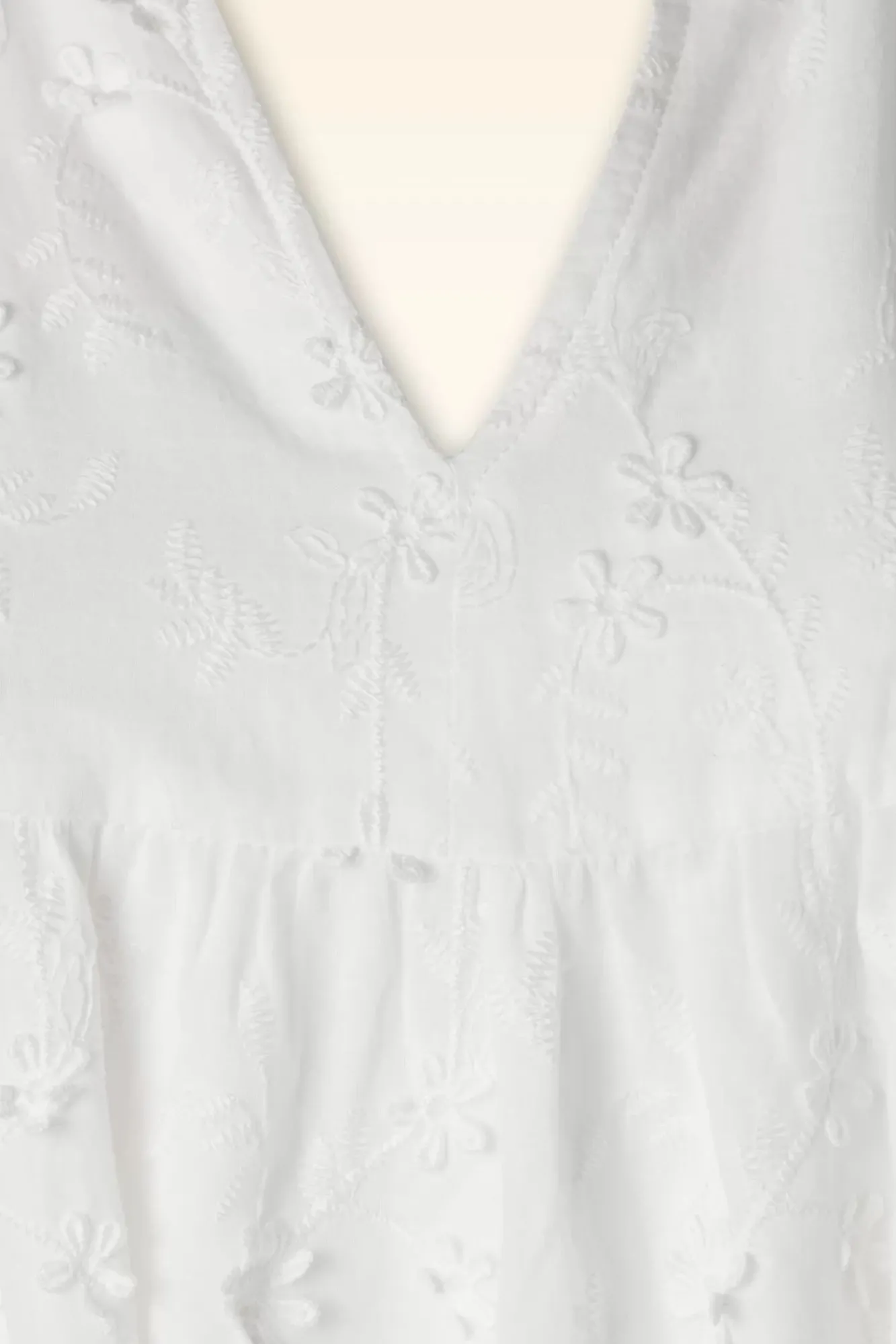 Ruth Geborduurde Jurk In Wit Vrouwen Plus Size Jurken