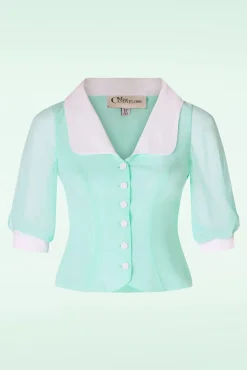 Online Sacha Mai Sheer Organza Blouse In Mint Vrouwen Blouses