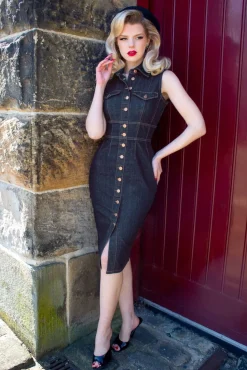 Best Sadie Pencil Jurk In Classic Denim Vrouwen Plus Size Jurken