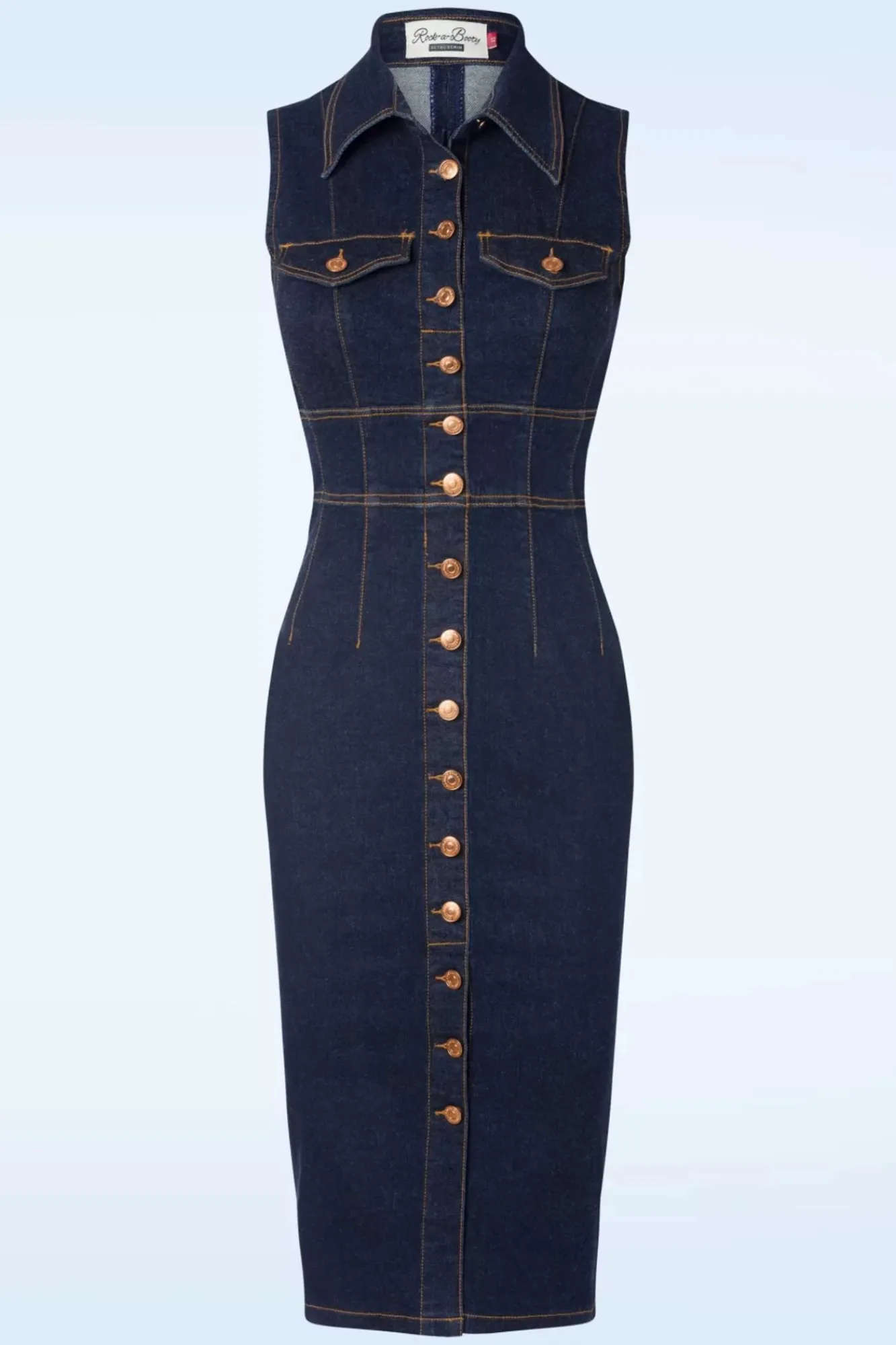 Best Sadie Pencil Jurk In Classic Denim Vrouwen Plus Size Jurken