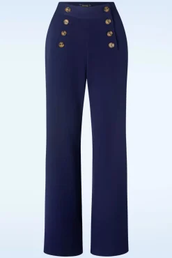 New Sally Broadway Pantalon In Inktblauw Vrouwen Broeken